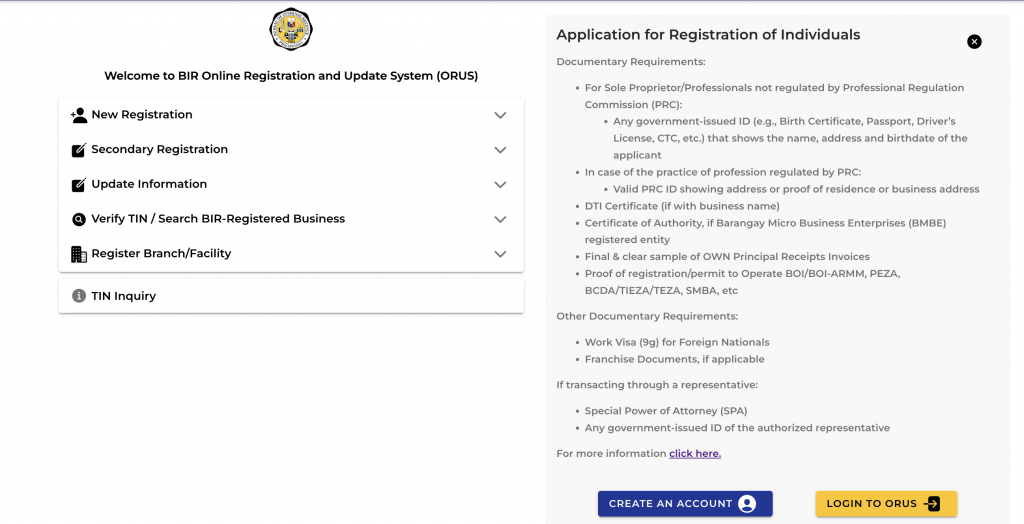 How to Register at ORUS.BIR.GOV.PH: A Step-by-Step Guide | Taxumo ...