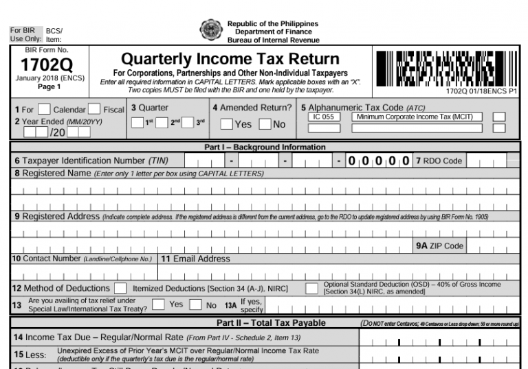 What is BIR Form 1702Q - Quarterly Income Tax? | Taxumo - File & Pay ...